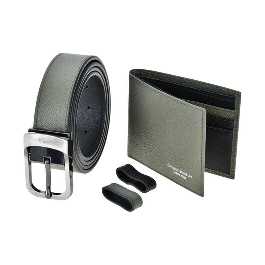 Tumbled Wallet & Tumbled Belt (Silver Buckle) Gift Set